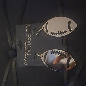 Gold football earrings